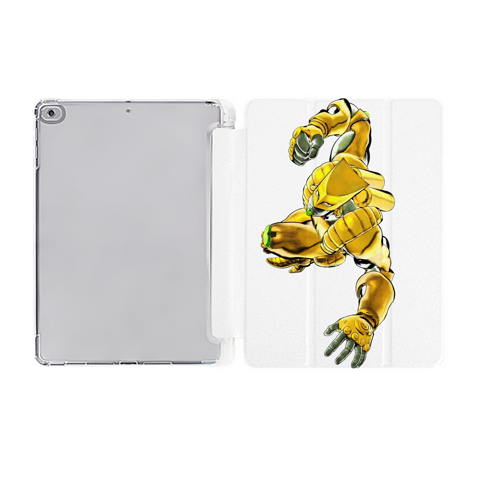 （画像用） ジョジョの奇妙な冒険 ディオ?ブランドー JoJo's Bizarre Adventure Dio Brando IPad ケース ペン収納付き 三つ折りスタンド PUレザー×シリコン 対応機種9.5/10.5/10.9インチ